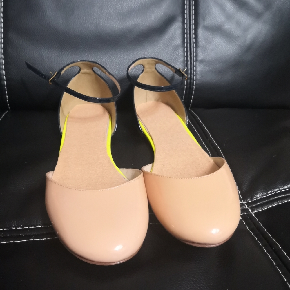 J Crew Neon Colorblock Patent Leather flats